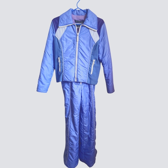 HCC of Switzerland - Blue Purple Insulated Ski Jacket Pants Suit EU42 US 2 - 4. - Picture 1 of 17